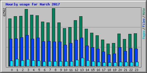 Hourly usage for March 2017