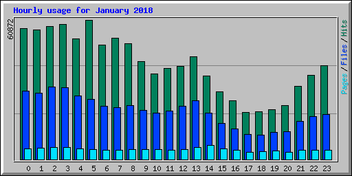 Hourly usage for January 2018
